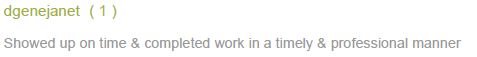 Showed up on time & completed work in a timely & professional manner.